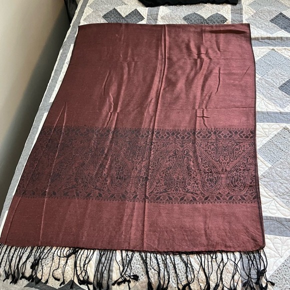 Kashmir shawl copper soft shawl scarf - Picture 2 of 6